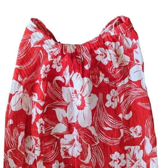 Lulu Linen Flax Camara Tropical Floral Print Maxi Faux Wrap Sarong Sz L NWT - Picture 11 of 15